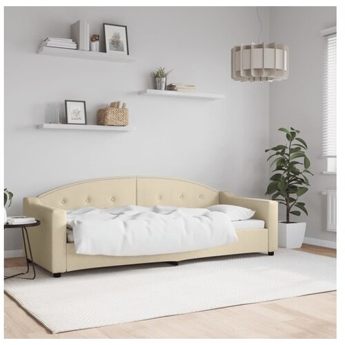 VidaXL Raztegljiva postelja krem 80x200 cm blago Slike