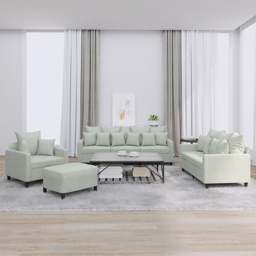  4-dijelni set sofa s jastucima svjetlosivi baršunasti Cene