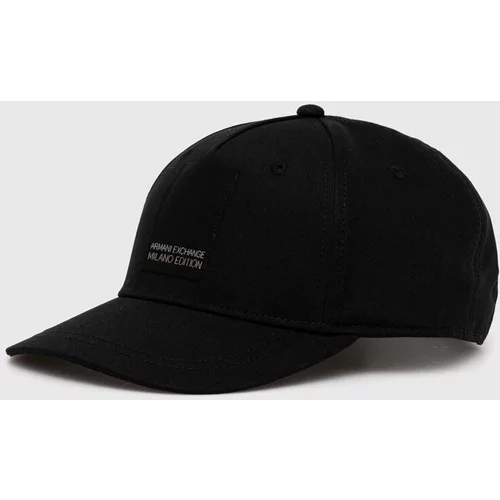 Armani Exchange Pamučna kapa sa šiltom boja: crna, s aplikacijom, 944205 4R106