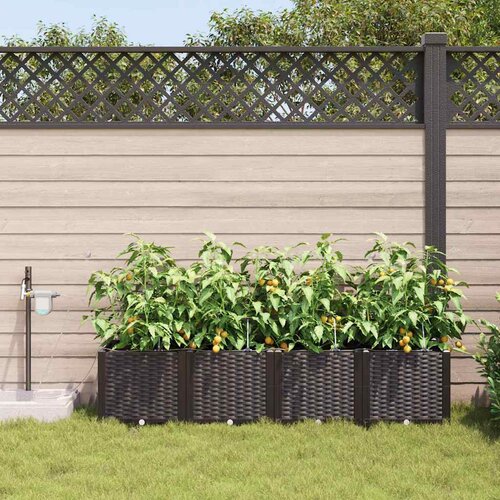  Vrtna saksija 4 pcs Smeđa 160 x 40 x 37,5 cm Plastika Slike