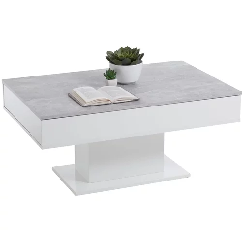 FMD Klubska mizica betonsko siva in bela
