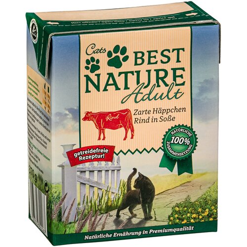  Varčno pakiranje Best Nature Adult Cat 16 x 370 g - Govedina v omaki Cijene