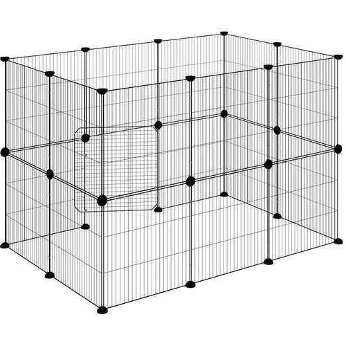  Kavez za ljubimce s 20 panela i vratima crni 35 x 35 cm čelični Slike