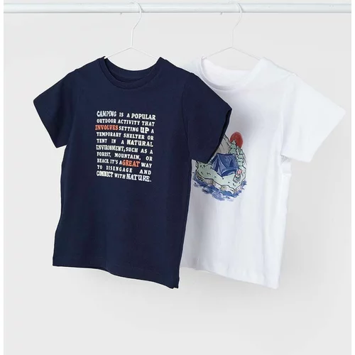 Mayoral Otroška bombažna kratka majica 2-pack mornarsko modra barva