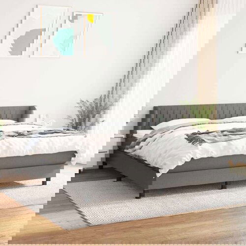  Kreveta s oprugama i madrac svjetlosivi 180x200cm tkanina Cene