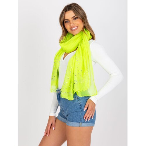 Fashion Hunters Fluo yellow airy scarf with an application of rhinestones Slike