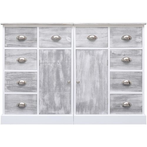 Maison Chic Komoda - Predalnik z 10 predali siva 113x30x79 cm les, (21721667) Cene