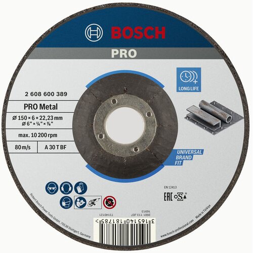 Bosch Metal brusna ploča PRO 150x6 mm 2608600389 Slike