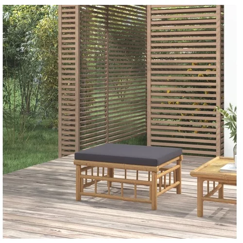  Vrtni stolček za noge s temno sivo blazino bambus