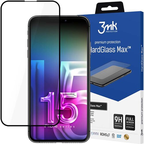 3mk HARDGLASS MAX KALJENO STEKLO ZA APPLE IPHONE 15 ZA&amp;Scaron;ČITNI OVITEK, (21965800) Slike