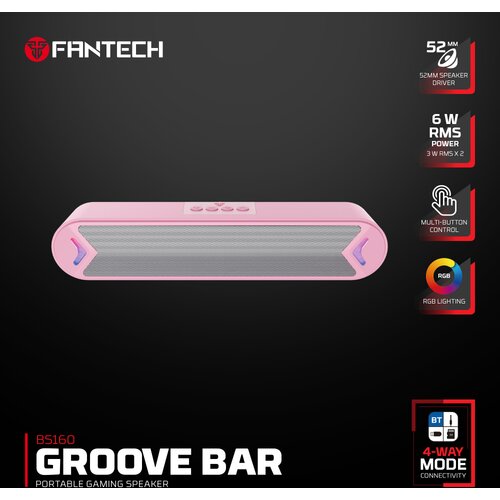 Fantech bluetooth zvucnik BS160 groove bar pink Cene
