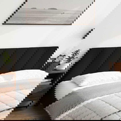 Maison Chic posteljno vzglavje - vzglavna omarica - vzglavna stranica črna 160 cm blago, (21703945) Cene