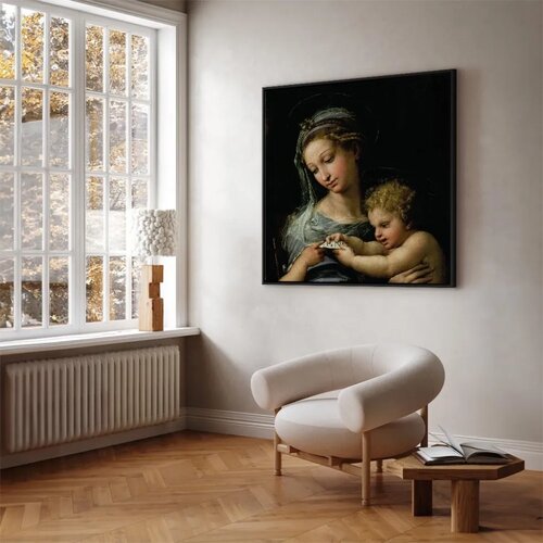  Slika - Rafael Santi &amp;ndash; The Virgin of the Rose 60x60 U crnom drvenom okviru Slike