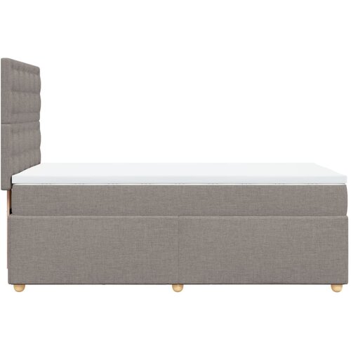  Krevet s oprugama i madracem smeđesivi 100 x 200 cm od tkanine Slike