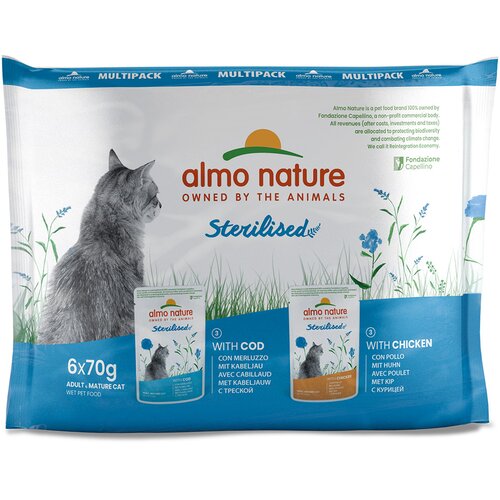 Almo Nature Holistic Sterilised - Miks: s pi&scaron;čancem & s polenovko 6 x 70 g Cijene
