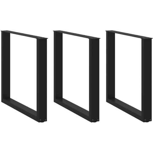 VidaXL noge kavne mizice u-oblika 3 kosa črna 80x(72-73)cm jeklo Slike