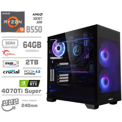 MEGA Računalnik MT S7X R9-5900X/RTX4070Ti Super/32GB/2TB-4.0/750W/Brez OS/črna RGB, (21218379) Cene
