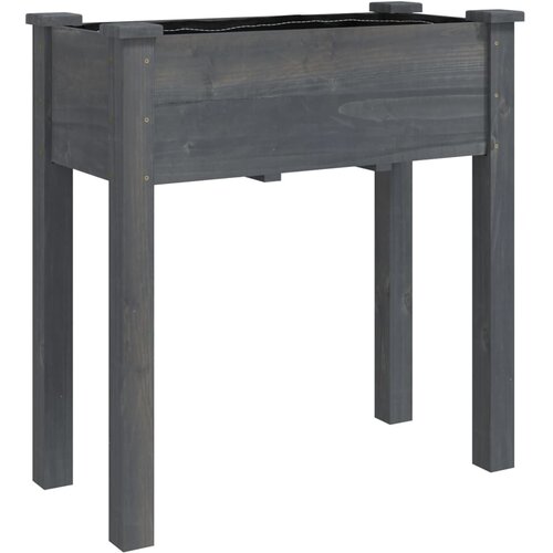 Maison Chic korito - Lonček za rože s podlogo sive barve 71x37x76 cm trden les jelke, (22057431) Slike