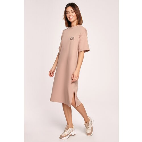 BeWear Ženska haljina B194 smeđa | pink Slike