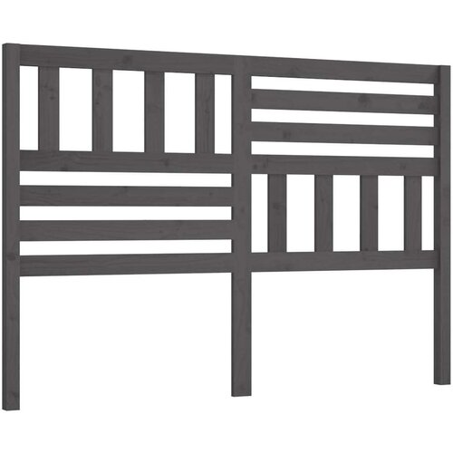  Uzglavlje za krevet sivo 156 x 4 x 100 cm od masivne borovine Slike