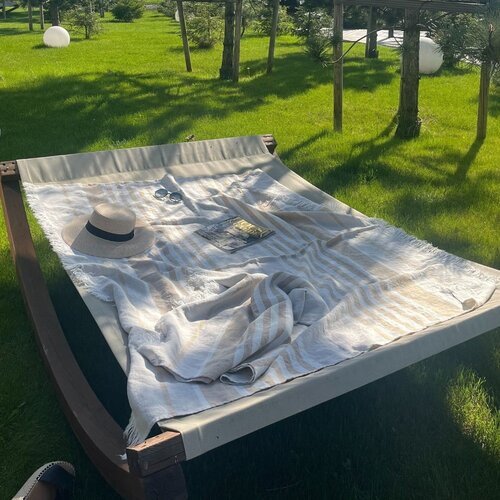 Linen Tales Lanena odeja za na plažo 140x170 cm Allure Stripe &amp;ndash; Slike