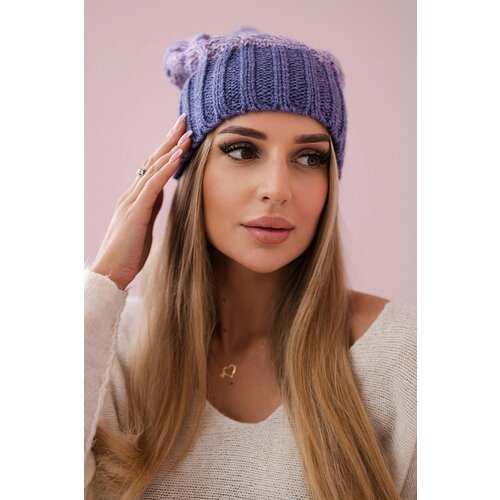 Kesi Cap with fleece Paryż K213 purple + powdered pink Slike