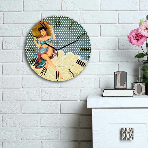 Wallity 3030MS-092 multicolor decorative mdf clock Slike