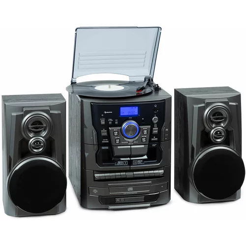 Auna 388 Franklin DAB+, stereo sistem, gramofon, predvajalnik 3 CD-jev, BT, predvajalnik kaset, AUX, vhod USB