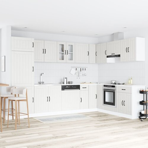 VidaXL Set od 2 Bijela Inženjersko drvo 80x46x81.5 cm Podesive noge Slike