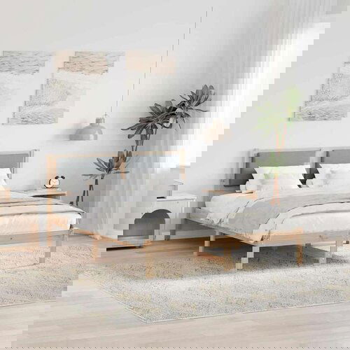  Okvir za krevet s uzglavljem Svijetlo siva 150 x 200 cm Cijene