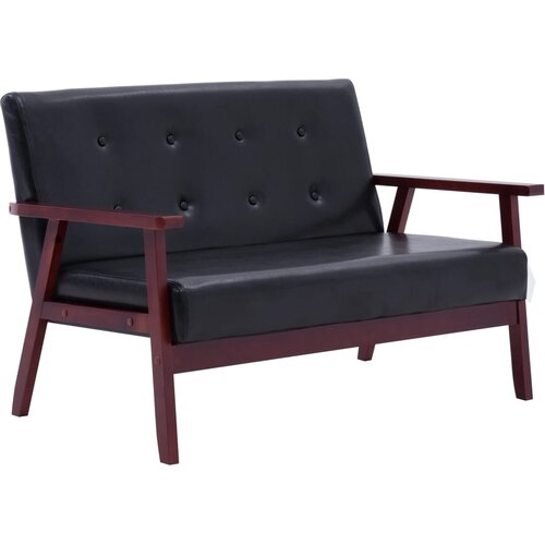 Maison Chic kavč - Sofa - Kanape dvosed črno umetno usnje, (21726819) Slike