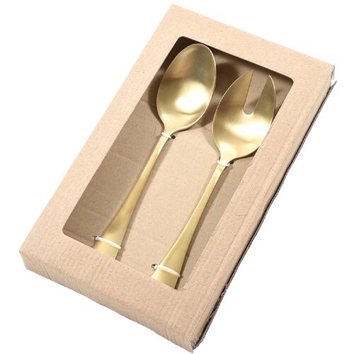 Mhome Set servirni pribor / 2 kos / mat zlat / inox, (20454529) Slike