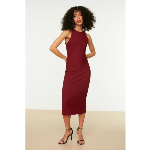 Trendyol Claret Red Detailed Dress