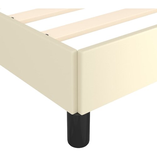  Okvir za krevet krem 140x190 cm od umjetne kože Slike