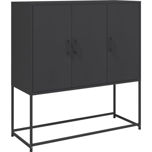 Maison Chic Visoka omara - Komoda - Predalnik črna 100,5x39x107 cm jeklo, (21716775) Slike