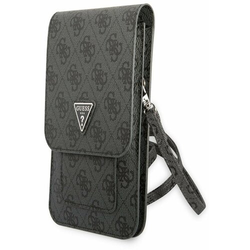 Guess PU 4G Triangle Logo Ta&amp;scaron;ka na Telefon Black Ovitek za telefon Vijolična Slike