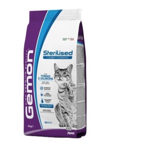 Gemon (monge) cat Sterilised Tuna i Losos - granule 32/13 – hrana za odrasle sterilisane mačke 2kg Slike