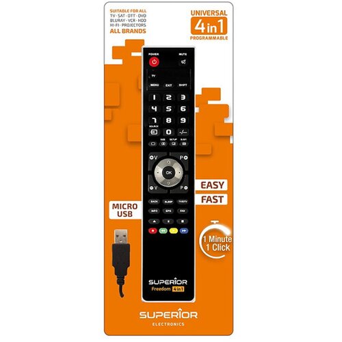 Univerzalni daljinski upravljač SUPERIOR Freedom 4u1, za sve brendove TV USB programiranje putem USB kabla 555 Cijene
