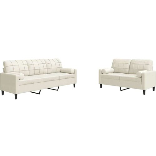vidaXL 2-dijelni set sofa s jastucima krem baršunasti Cijene