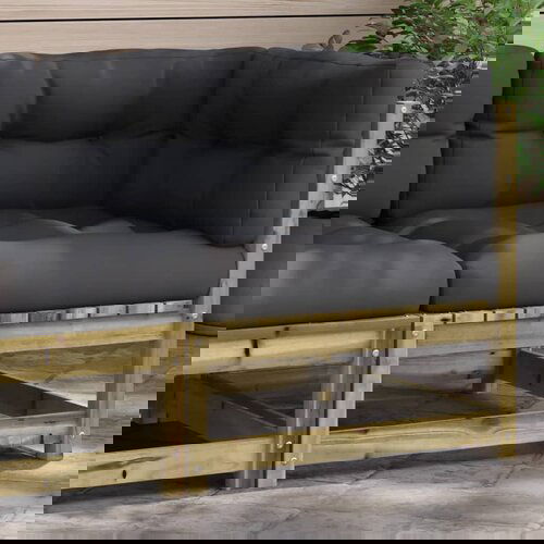 vidaXL Kutna vrtna sofa s jastucima od impregnirane borovine Cijene