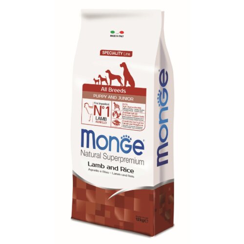 Monge Natural superpremium dog all breeds puppy and junior lamb with rice - 12 kg Cene