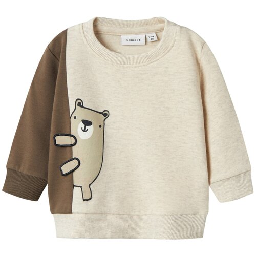 name it Sweater majica 'NBMTONNO' tamno bež / smeđa / bijela Cijene