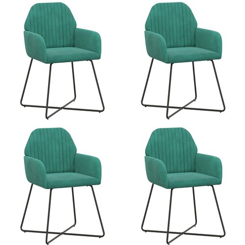 vidaXL Jedilni stoli 4 pcs Žamet Turkizna 55 x 50 x 84 cm, (5000296729) Cene