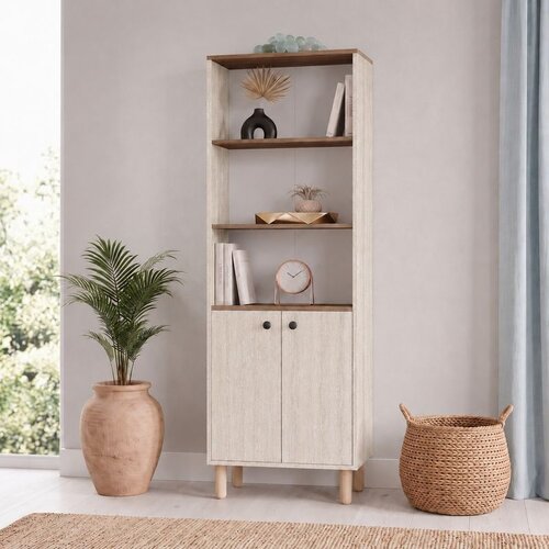 Hanah home polica za knjige Vesta, 69,9 cm, travertin / orah Venezia Cene
