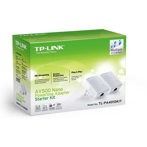 Tp-link TL-PA4010KIT 500Mbps AV500 nano powerline adapter starter kit za mrežu preko strujne instalacije (komplet) Slike