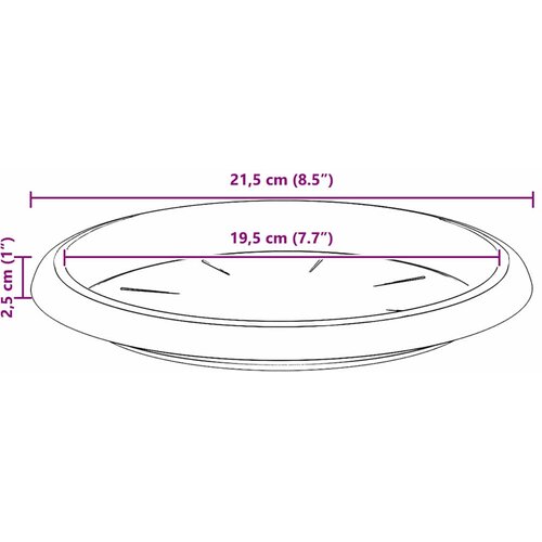  Kružni Pladanj za Cvijeće 6 kom. Crna &amp;Oslash; 21,5 x 2,5 cm Plastika Slike