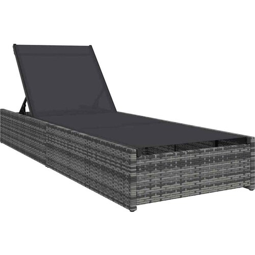 VidaXL Ležalnik Siva 200,5 x 70 x 75 cm poli ratan - - Siva - 19.1 - 200,5 x 70 x 75 cm - 2025--Uvoz_4 Slike