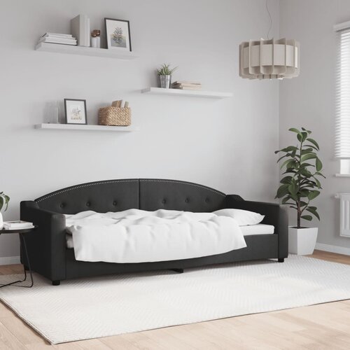  The Living Store Raztegljiva postelja črna 80x200 cm blago - Raztegljiv Kavč, (21449953) Cene