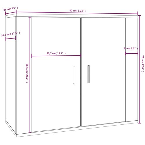  Komoda boja dimljenog hrasta 80x33x70 cm od konstruiranog drva Slike