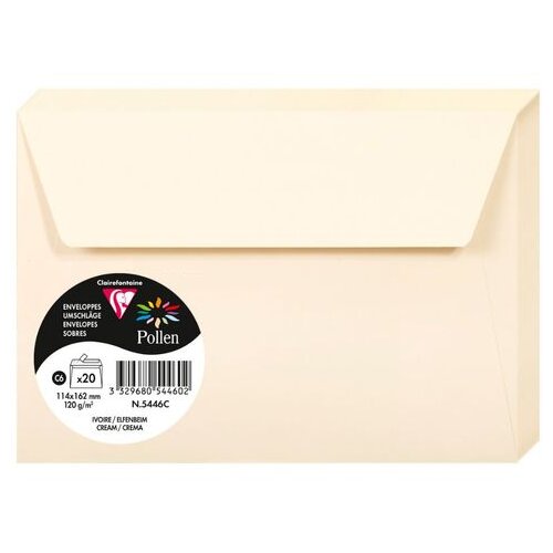 Clairefontaine kuverte Pollen 114x162mm 120gr cream 1/20 Slike